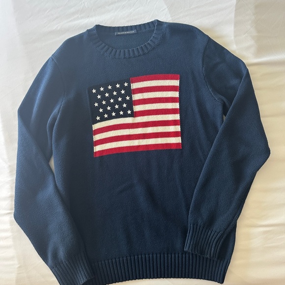 Brandy Melville Navy Flag Sweater - Picture 2 of 4